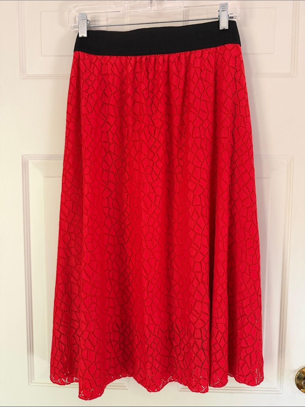 LuLaRoe Lace Skirt with Black Waistband